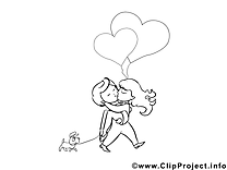 Bisou dessin – Coloriage saint-valentin à télécharger