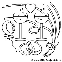 Champagne essin – Coloriage saint-valentin à télécharger