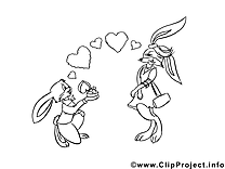 Clip arts lapins – Saint-valentin à imprimer