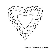 Coloriage coeur illustration à télécharger