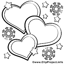 Flocons clipart – Saint-valentin dessins à colorier