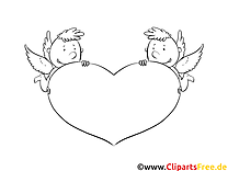 Illustration anges – Saint-valentin à imprimer