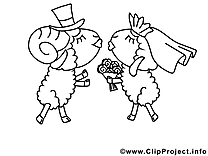 Moutons image – Saint-valentin images à colorier