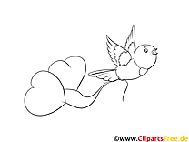 Oiseau illustration – Saint-valentin à imprimer