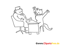 Chat clipart gratuit – Santé à colorier