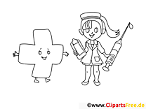 Coloriage santé illustration à télécharger