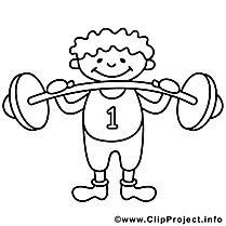 Bodybuilder clip art – Sport image à colorier