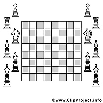 Échecs clip art – Sport image à colorier