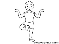 Image yoga – Coloriage sport illustration