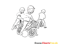 Moto-ball clipart – Sport dessins à colorier