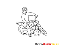 Moto-ball dessin – Coloriage sport à télécharger