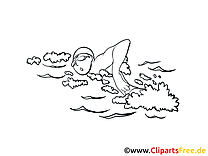 Natation clipart gratuit – Sport à colorier