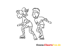 Patins à roulettes clipart – Sport dessins à colorier