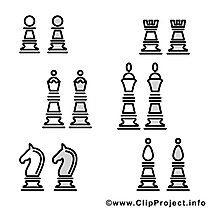 Pièces échecs illustration – Sport à imprimer