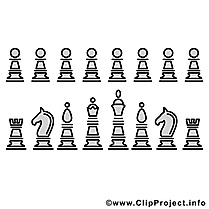 Pièces échecs images gratuites – Sport à colorier