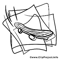 Planche à roulettes clipart – Sport dessins à colorier