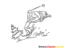 Ski clip art gratuit – Sport à colorier