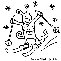 Ski dessin – Coloriage sport à télécharger