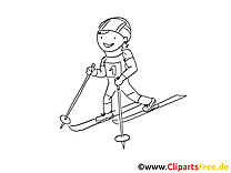 Ski image gratuite – Sport à colorier