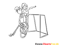 Unicycle hockey dessins gratuits – Sport à colorier