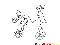 Unicycles images gratuites – Sport à colorier