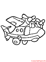 Le transport par avion coloriage