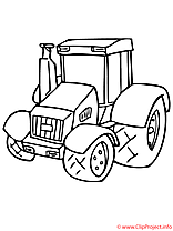 Tracteur coloriage