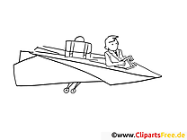 Avion en papier dessin – Coloriage travail à télécharger