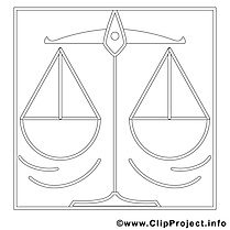 Balance clipart – Travail dessins à colorier