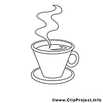 Café clip art gratuit – Travail à colorier