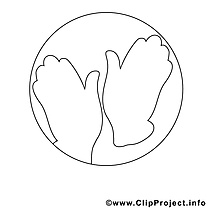 Clipart mains – Travail dessins à colorier