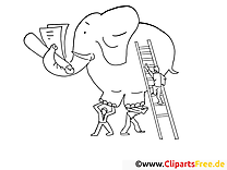 Éléphant image – Coloriage travail illustration