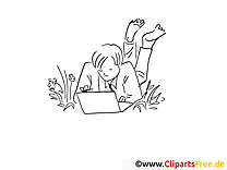 Job clipart gratuit – Travail à colorier