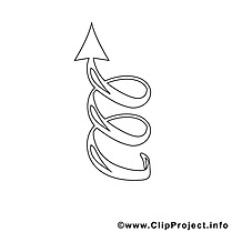 Spiralée flèche clipart gratuit – Travail à colorier