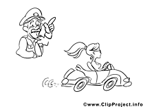 Policier illustration – Coloriage voitures cliparts