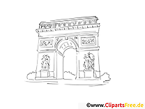 Coloriage arc de triomphe illustration à télécharger