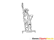 Coloriage statue liberté image à télécharger gratuite