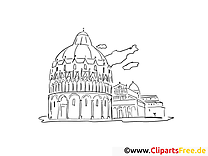 Monument clipart gratuit – Voyage à colorier