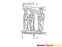 Statues dessin – Coloriage voyage à télécharger