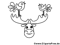 Cerf clipart gratuit – Zoo à colorier