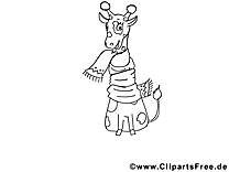 Girafe dessin à télécharger – Afrique à colorier