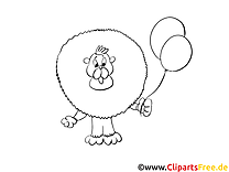 Lion clip art gratuit – Afrique à colorier