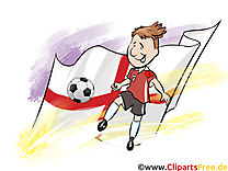 Drapeau Soccer gratuit Angleterre Cliparts avec le Ballon