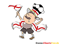 Football Angleterre Clipart Joueur sur le Terrain