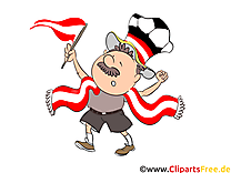 Football Clipart Autriche Joueur sur le Terrain