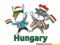Animaux Football Clipart Joueur Hongrie sur le Terrain