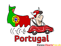 Voiture Football Clipart Joueur Portugal sur le Terrain