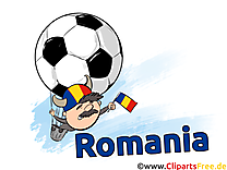 Roumanie Football Clipart Joueur sur le Terrain