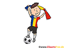 Soccer gratuit Cliparts Roumanie Joueurs avec le Ballon