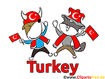 Animaux Football Clipart Joueur Turquie sur le Terrain